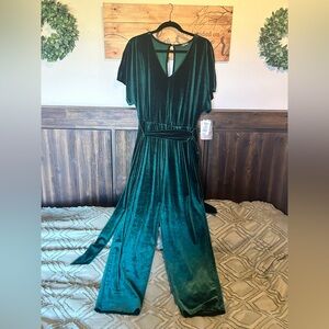 Velvet Jumpsuit- Forest Green